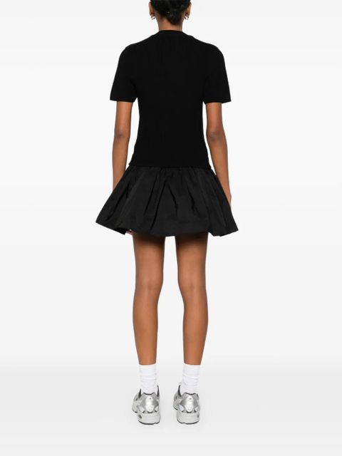Maje bubble-hem short-sleeve mini dress - Black