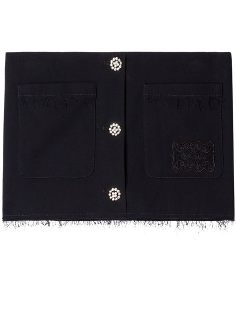 Off-White logo-embroidered mini skirt - Black - zdjęcie produktu nr 1