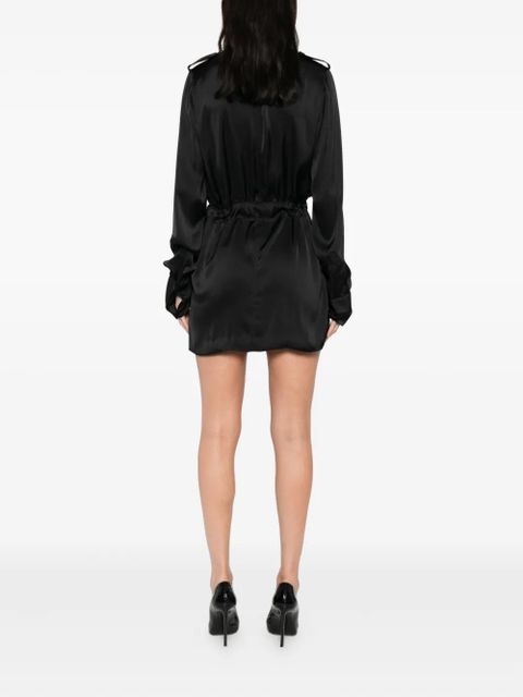 Saint Laurent belted flap-pocket shirt dress - Black