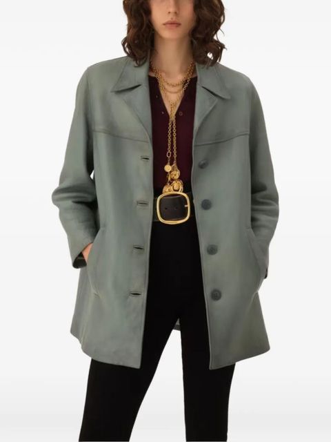 Chloé buttoned leather coat - Blue