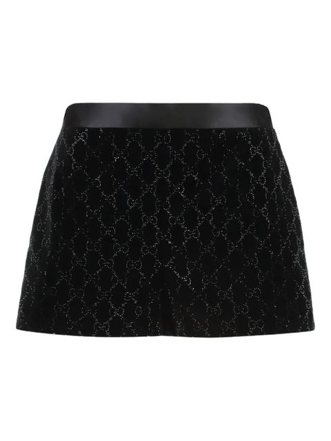 Gucci crystal-embroidery velvet shorts - Black - zdjęcie produktu nr 1