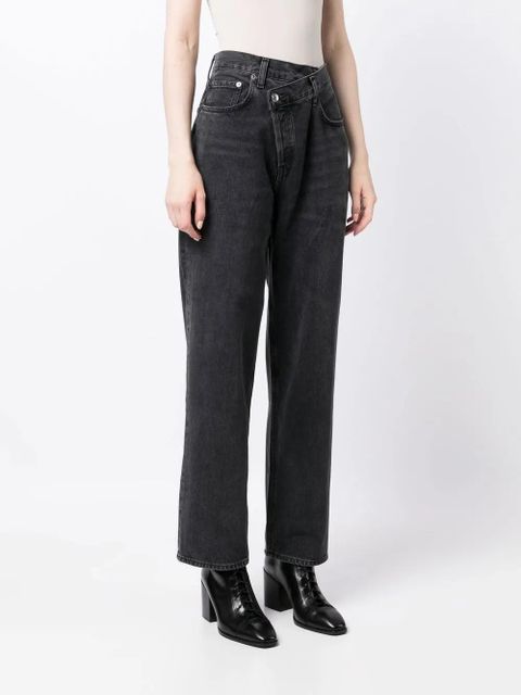 AGOLDE high-waist straight-leg jeans - Black