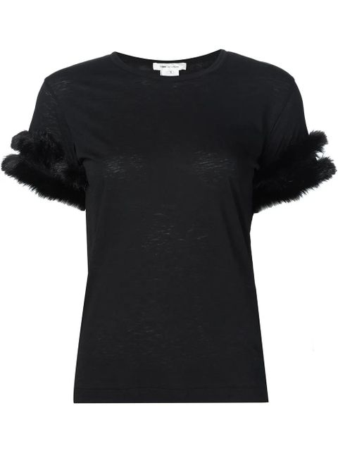 Comme Des Garçons fur detail T-shirt - Black - zdjęcie produktu nr 1