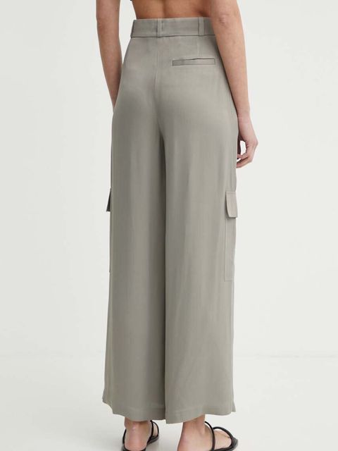 AERON spodnie OPAL damskie kolor szary szerokie high waist AW24RSPA282475