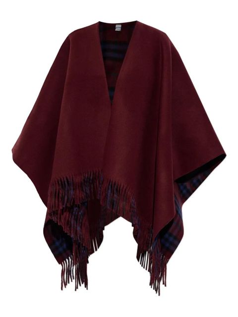 Burberry reversible fringed cape - Red - zdjęcie produktu nr 1