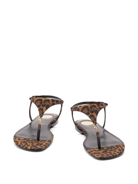 Saint Laurent Cassandra logo sandals - Brown