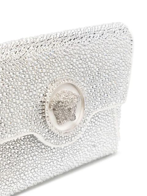 Versace La Medusa crystal envelope clutch - Silver