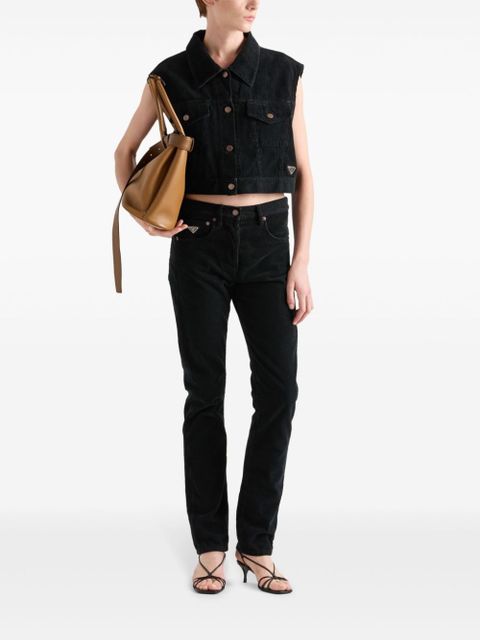 Prada logo-patch tapered jeans - Black - zdjęcie produktu nr 2