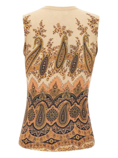 ETRO paisley print sleeveless top - Neutrals