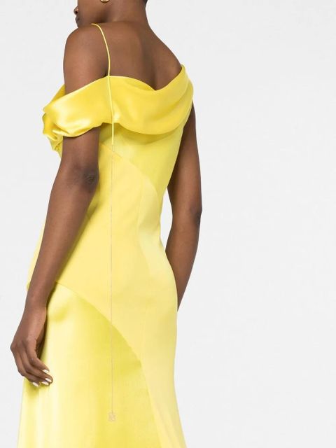 LOEWE asymmetric draped midi dress - Yellow