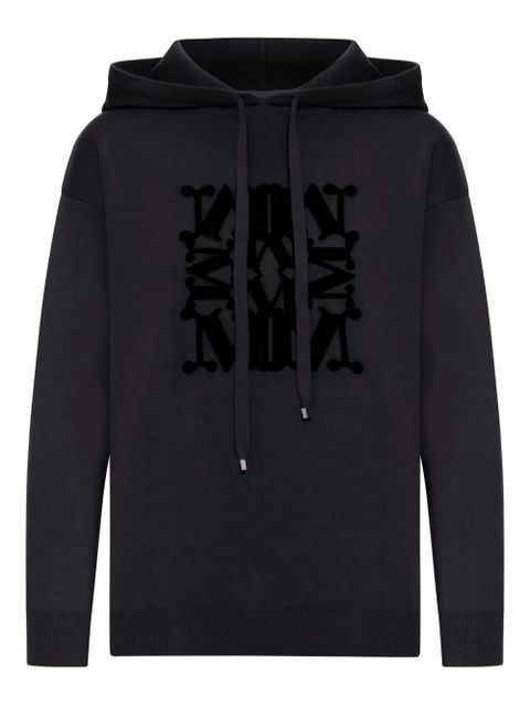 Max Mara velvet-logo hoodie - Black - zdjęcie produktu nr 1