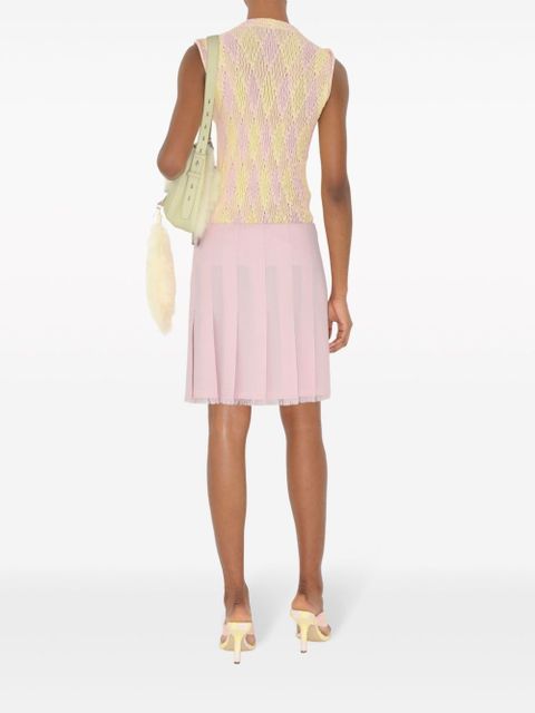 Burberry crew-neck argyle intarsia-knit top - Yellow