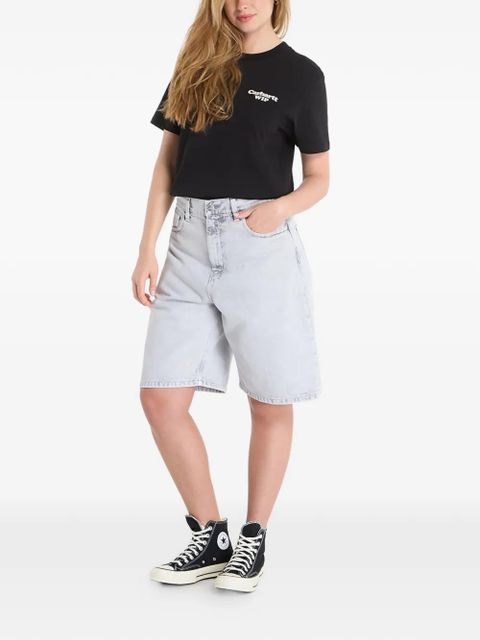 Carhartt WIP logo-patch denim shorts - Blue - zdjęcie produktu nr 2