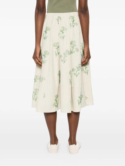 Maje floral A-line midi skirt - Neutrals