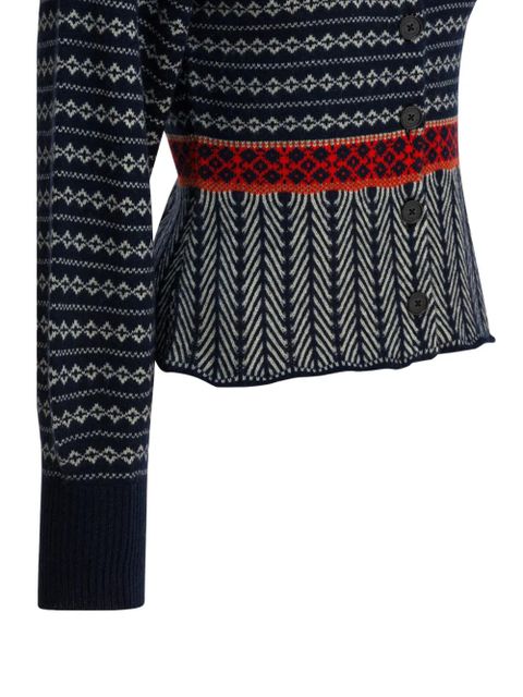 Guest In Residence patterned buttoned cardigan - Blue