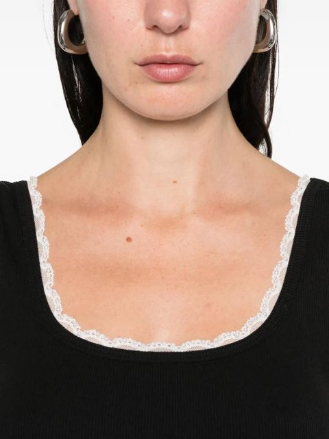 SANDRO square-neck cotton top - Black