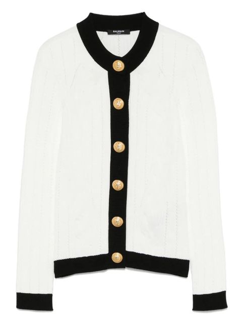 Balmain two-tone cardigan - White - zdjęcie produktu nr 1