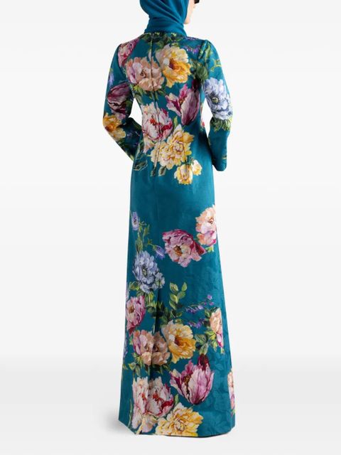 Dolce & Gabbana floral-print maxi dress - Blue
