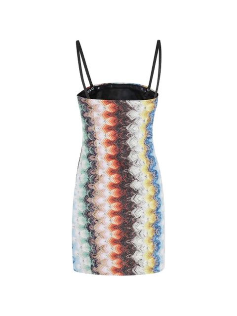 Missoni square-neck zigzag-pattern mini dress - Blue - zdjęcie produktu nr 2