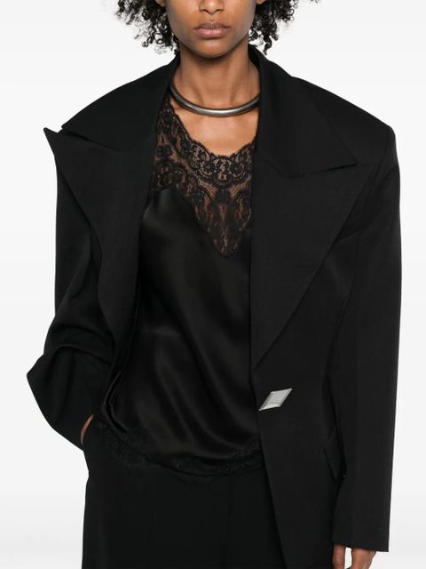 Balenciaga lace-trim tank top - Black