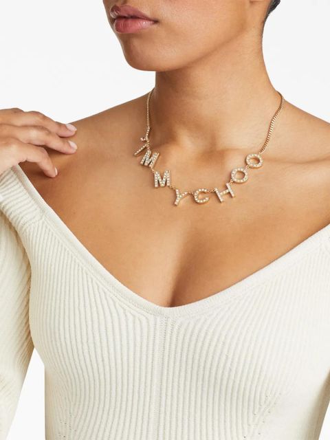Jimmy Choo logo-lettering necklace - Gold - zdjęcie produktu nr 2