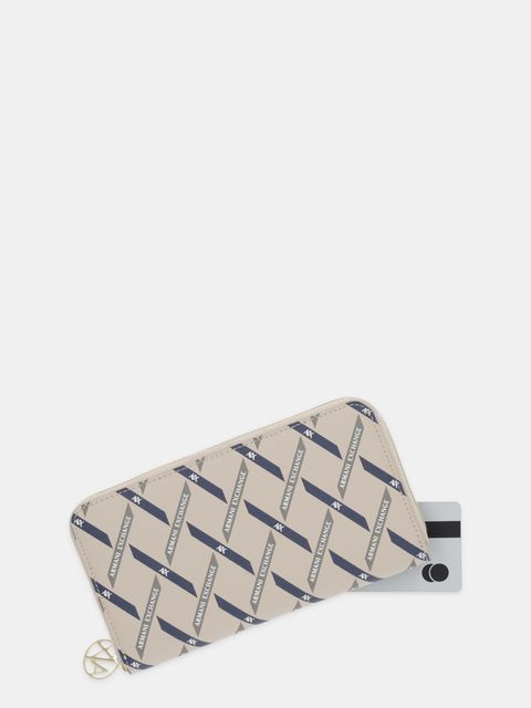 Armani Exchange portfel damski kolor beżowy XW000359 AF17155