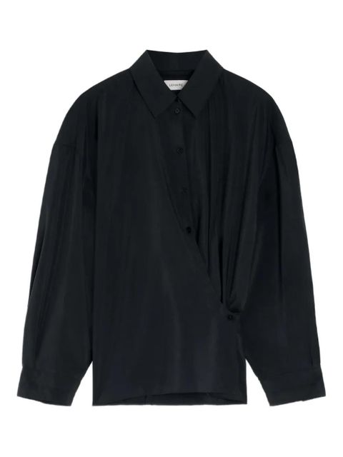 LEMAIRE twisted-detail polo-collar shirt - Black - zdjęcie produktu nr 1