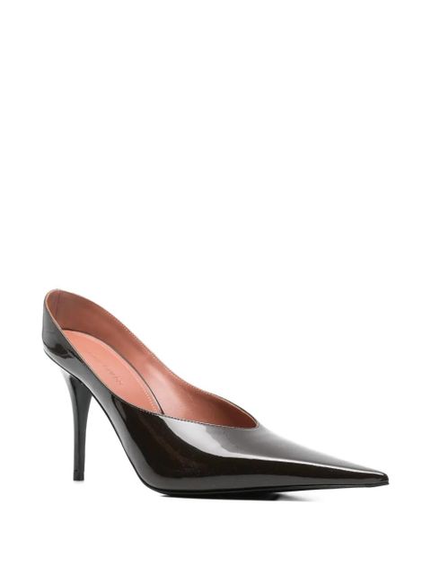 Amina Muaddi 90mm Anok mules - Brown - zdjęcie produktu nr 2