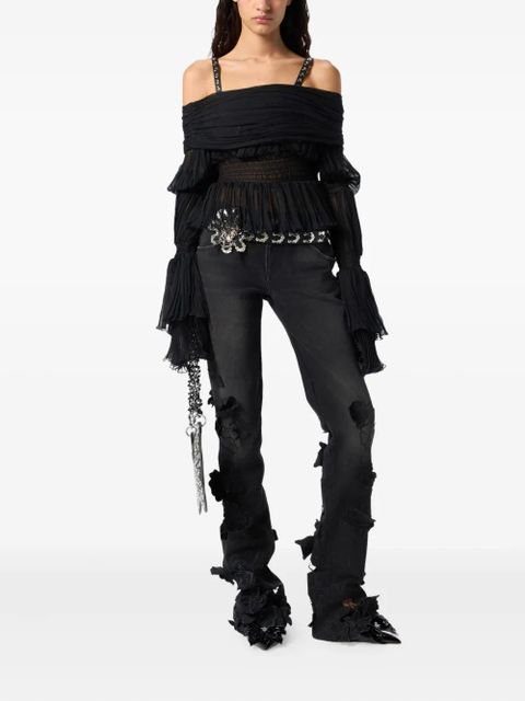 Blumarine pleated off-shoulder top - Black