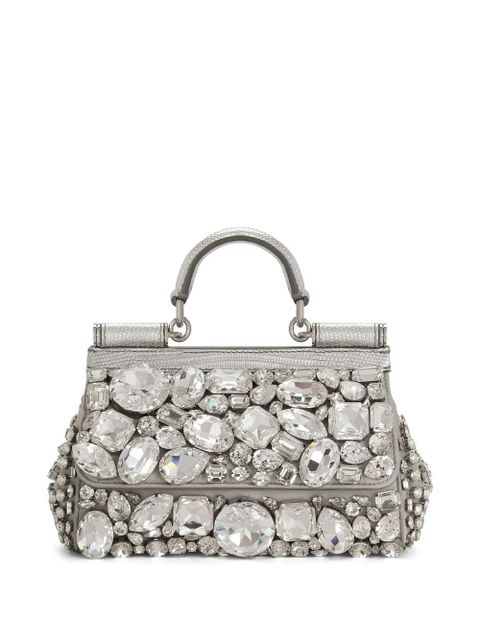 Dolce & Gabbana KIM DOLCE&GABBANA small Sicily satin top-handle bag - Silver - zdjęcie produktu nr 1