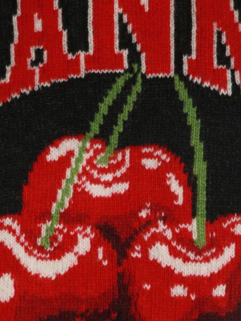 GANNI cherry-embroidered top - Grey - zdjęcie produktu nr 2