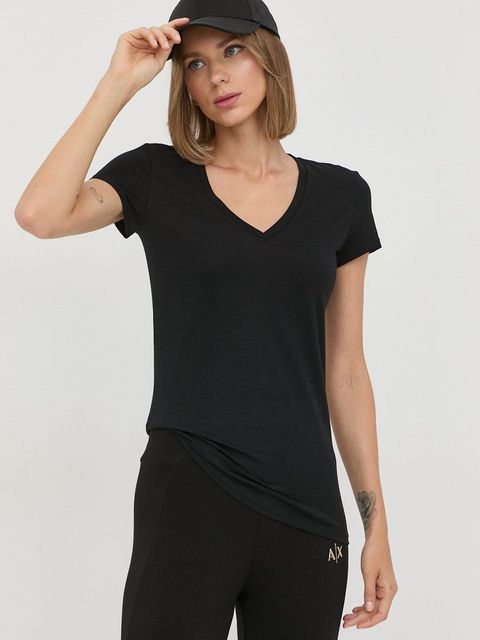 Armani Exchange t-shirt bawełniany kolor czarny 8NYTDH YJ16Z NOS - zdjęcie produktu nr 1