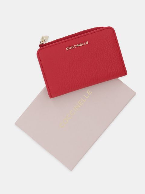 Coccinelle portfel skórzany damski kolor czerwony E2 MW5 17 01 01
