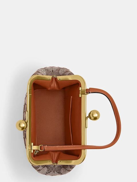 Coach torebka Kisslock Frame Bag kolor beżowy CCC53