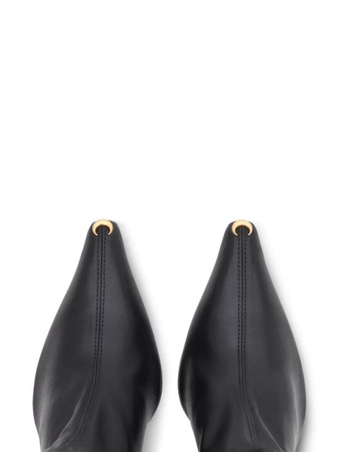 Marine Serre Ms Crush smooth-leather thigh over-the-knee boots - Black