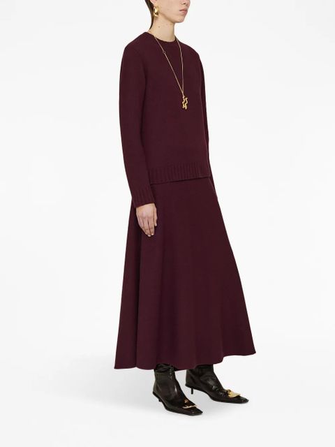 Jil Sander wool flared long skirt