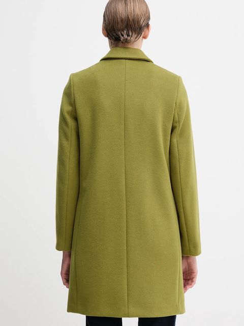 United Colors of Benetton płaszcz z dodatkiem wełny kolor zielony 2V0PDN062