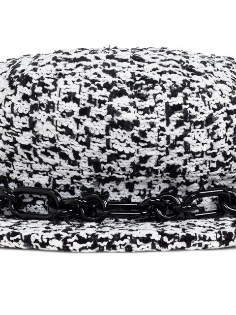 Balmain chain-detail tweed beret - Grey - zdjęcie produktu nr 2