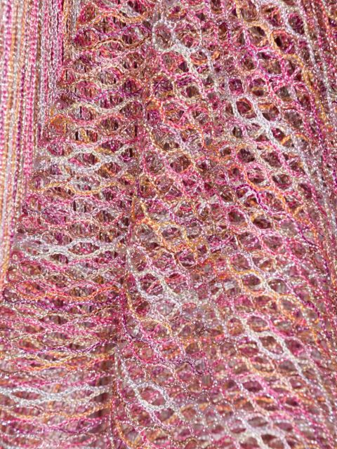 Missoni metallic-thread open-knit scarf - Pink