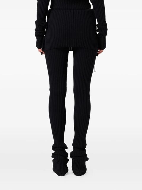 Blumarine ribbed-knit tie-detail trousers - White