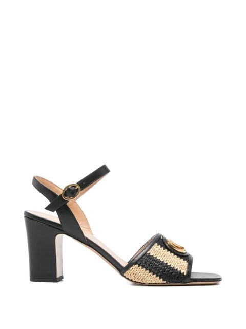 Valentino Garavani VLogo raffia sandals - Black - zdjęcie produktu nr 1