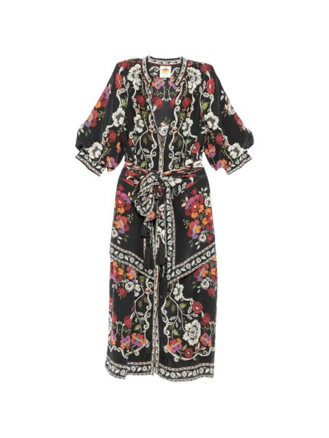 FARM Rio Rococo Flowers midi dress - Black - zdjęcie produktu nr 1