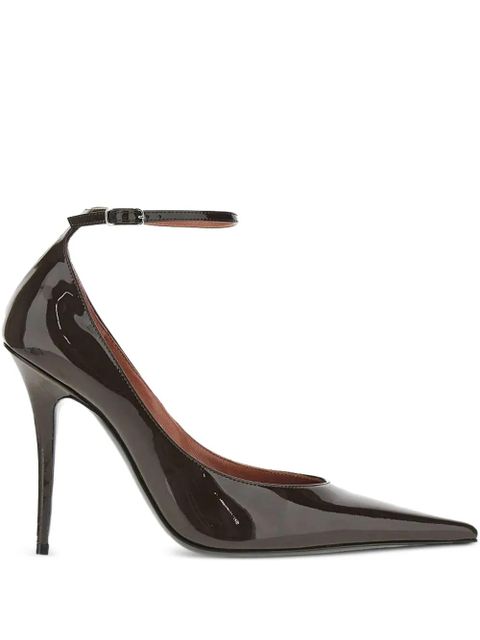 Amina Muaddi 105mm Anok ankle-strap pointed-toe pumps - Brown - zdjęcie produktu nr 1