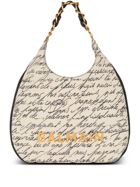 Balmain large 1945 Soft Hobo shoulder bag - White - zdjęcie produktu nr 1