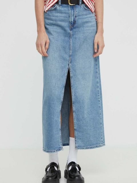 Levi's spódnica jeansowa kolor niebieski maxi prosta - zdjęcie produktu nr 1