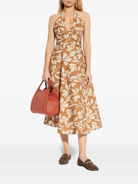 Max Mara Bella floral-print midi dress - Brown - zdjęcie produktu nr 2