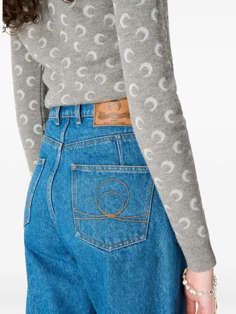 Marine Serre Moon Laser flare jeans - Blue