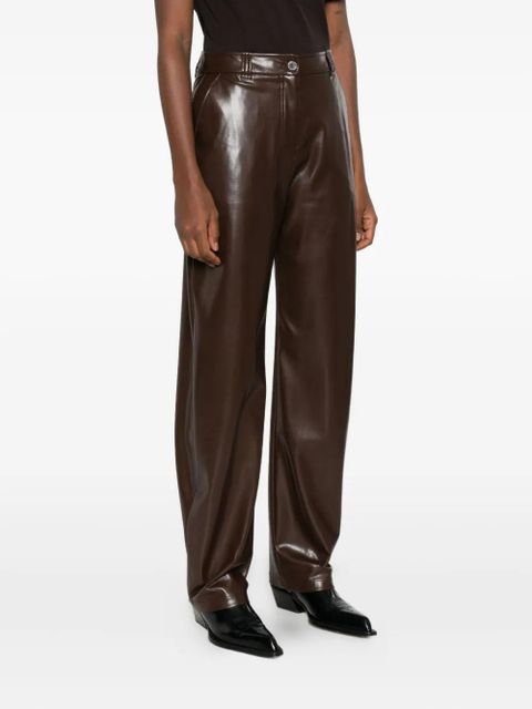 PINKO faux-leather trousers - Brown