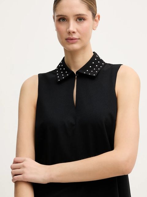 United Colors of Benetton sukienka kolor czarny mini prosta 4E6QDV0C0