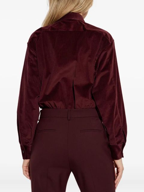 Max Mara velvet buttoned bodysuit - Red